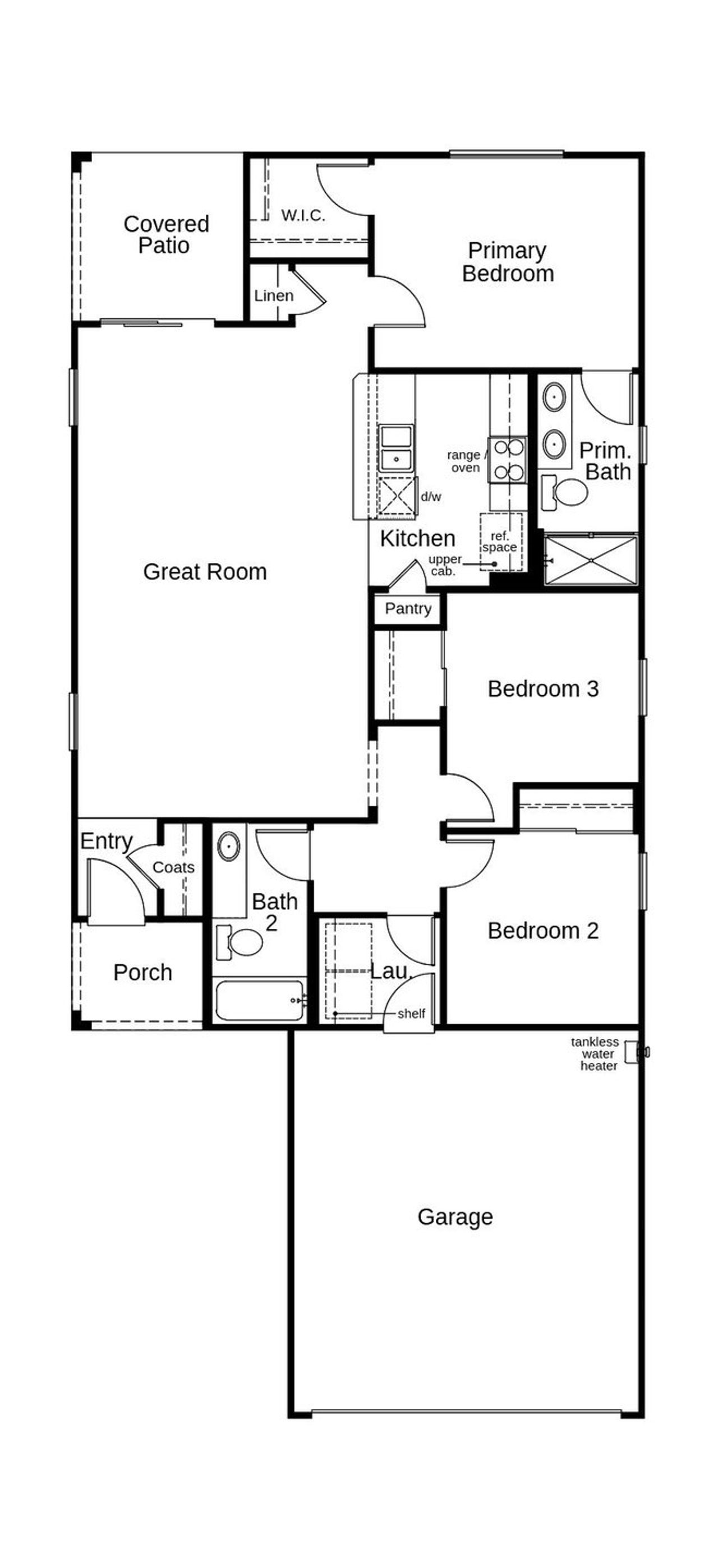 2D floor plan layout of this home in Entrada Del Toro at Rancho Sahuarita, Sahuarita, AZ (Image 2).