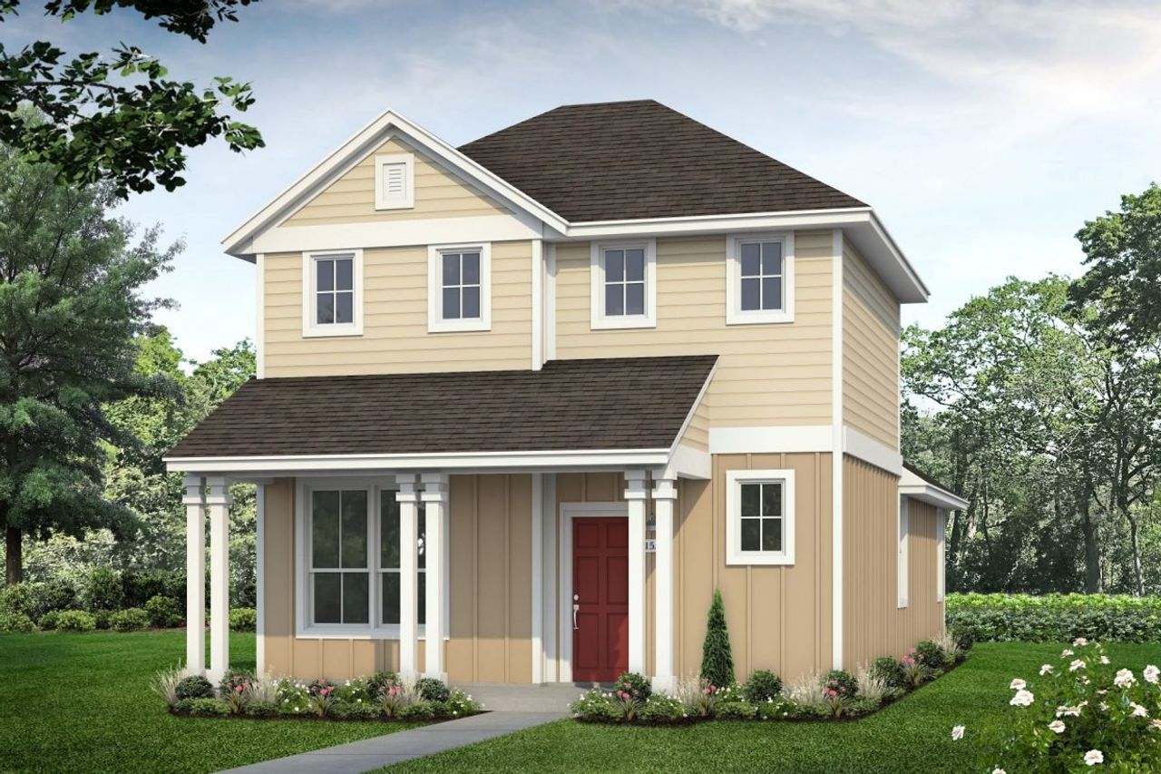 Representative exterior photo of a completed home built from the Harvest Ridge 1558 by Brohn Homes in Harvest Ridge, Elgin, TX (Image 2).