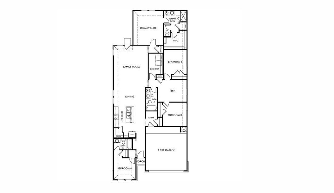 2D floor plan layout of this home in Lark Canyon, New Braunfels, TX (Image 2).