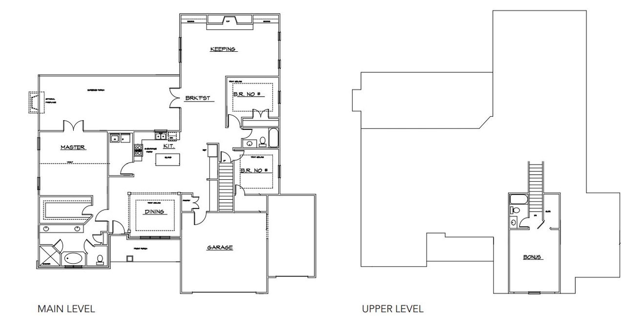2D floor plan layout for the The Rose II by Labb Homes in River Meadows, Bethlehem, GA (Image 2).