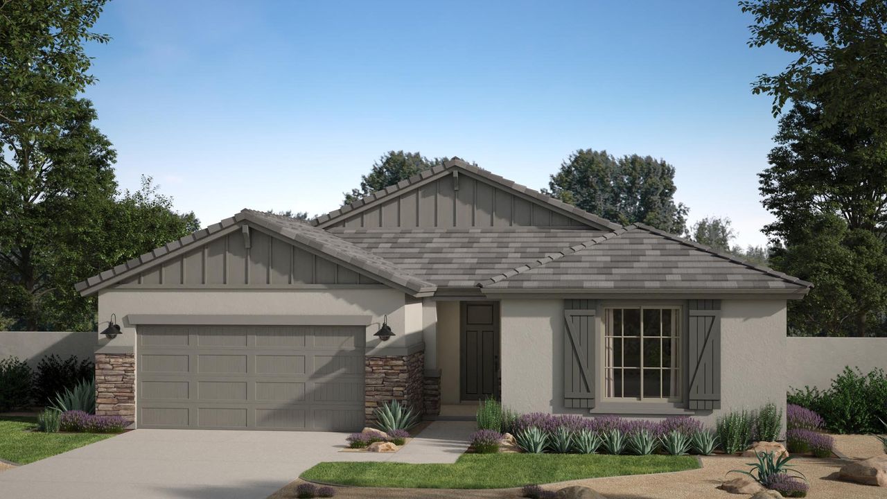 Representative exterior photo of a completed home built from the Fremont by Risewell Homes in Bentridge, Buckeye, AZ (Image 2).