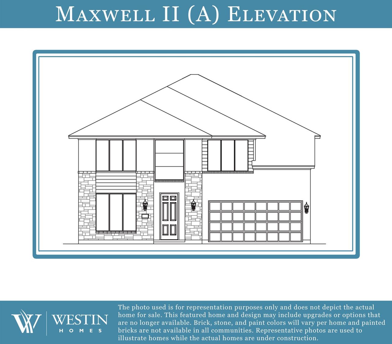 Representative exterior photo of a completed home built from the The Maxwell II by Westin Homes in Nolina - 50', Georgetown, TX (Image 2).