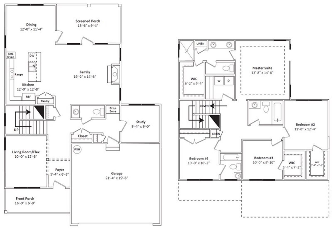 2D floor plan layout for the Destiny by Fleming Homes in Lassiter Road, Four Oaks, NC (Image 2).