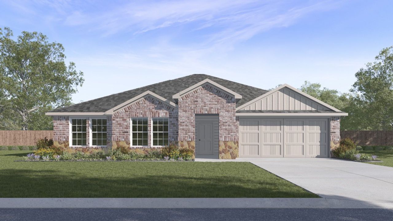 Representative exterior photo of a completed home built from the Coleman by D.R. Horton in Whitewing Trails, Princeton, TX (Image 2). Representative exterior photo of a completed home built from the Coleman by D.R. Horton in Whitewing Trails, Princeton, TX (Image 2).