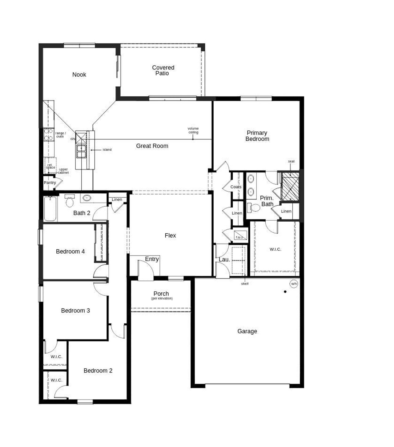 2D floor plan layout of this home in Coves of Estero Bay, Fort Myers, FL (Image 2).