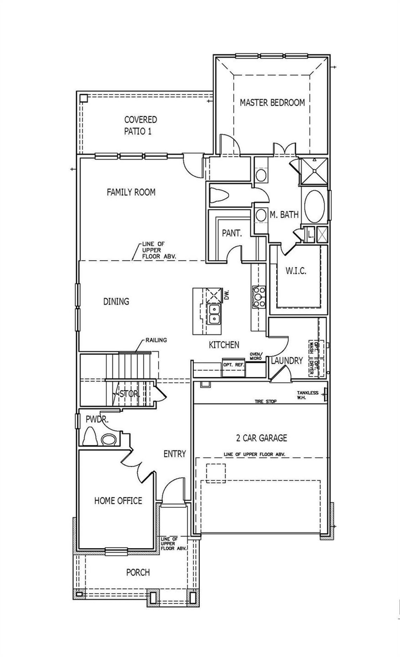2D floor plan layout of this home in East View Farms, Georgetown, TX (Image 2).