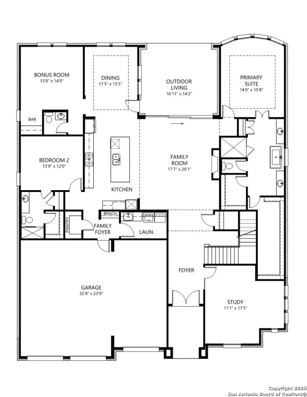 2D floor plan layout of this home in Kinder Ranch 70's, San Antonio, TX (Image 2). 2D floor plan layout of this home in Kinder Ranch 70's, San Antonio, TX (Image 2).