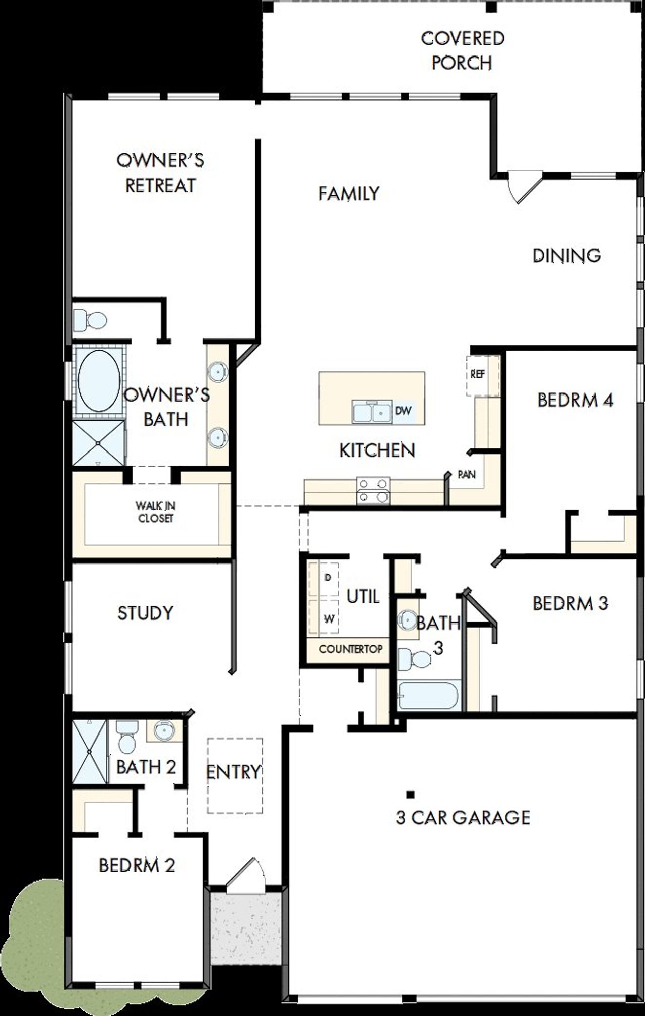 2D floor plan layout of this home in Audubon – Vision Collection, Magnolia, TX (Image 2).
