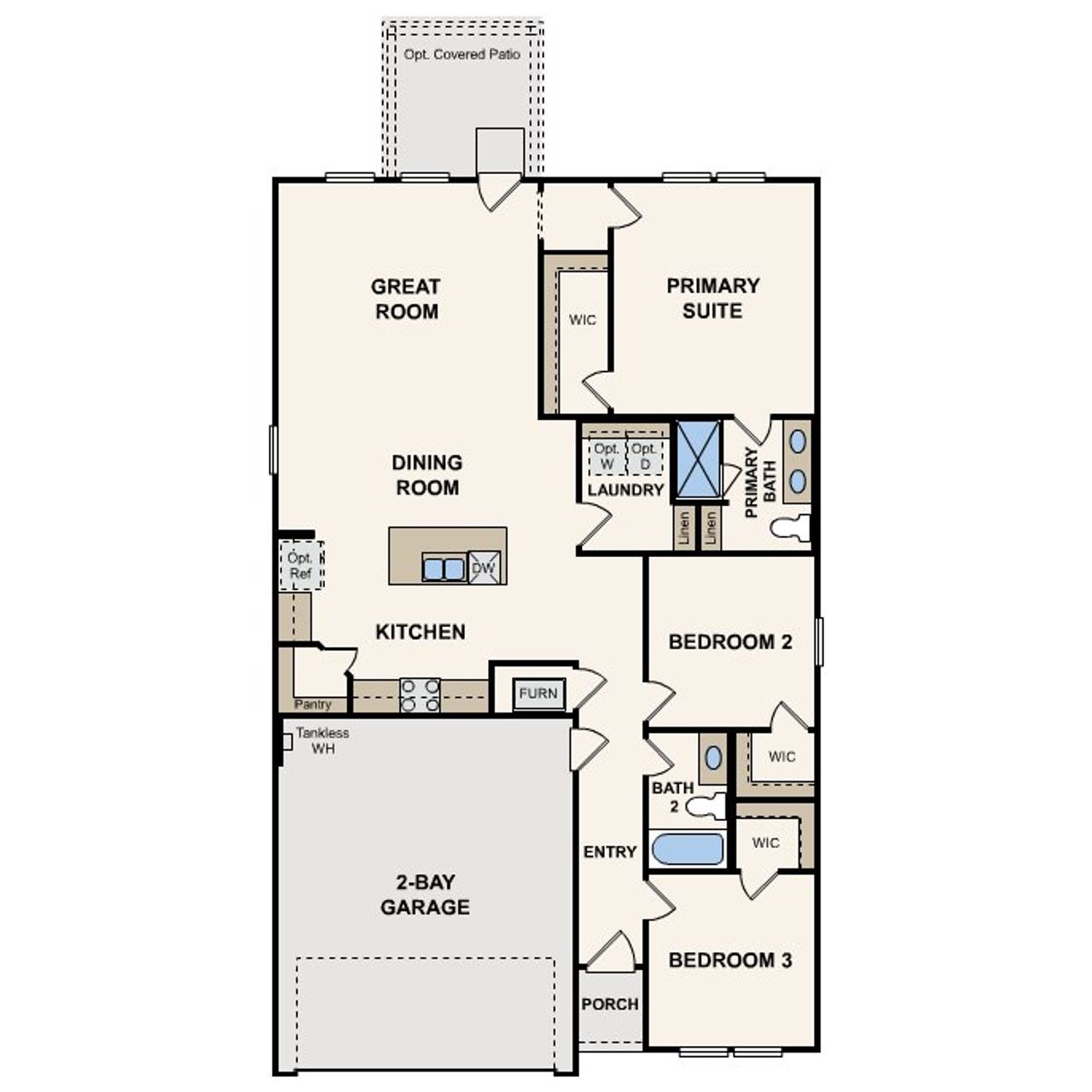 2D floor plan layout for the Cardinal by Century Communities in Pearlbrook, Texas City, TX (Image 2).