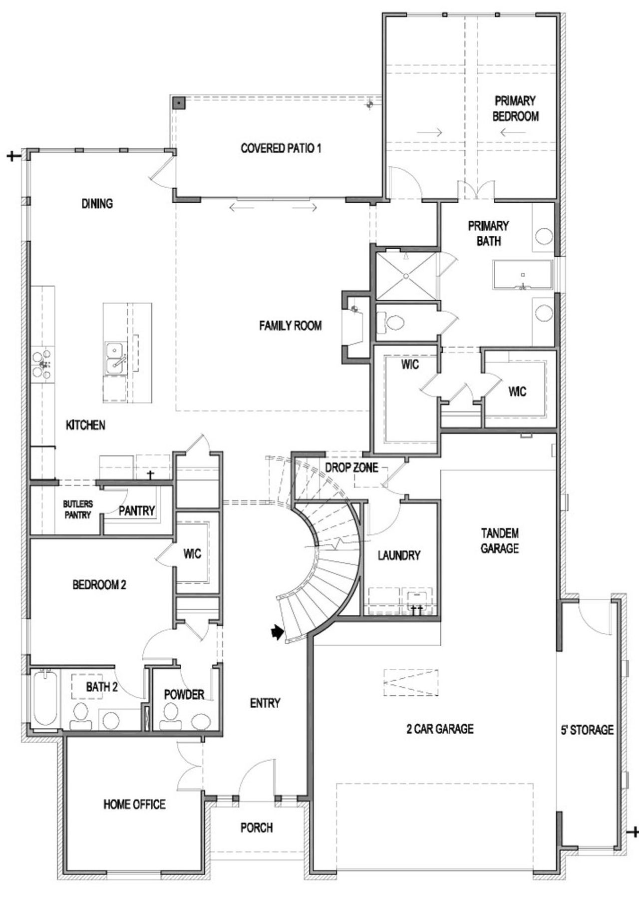 2D floor plan layout of this home in Prominence, Boerne, TX (Image 2).