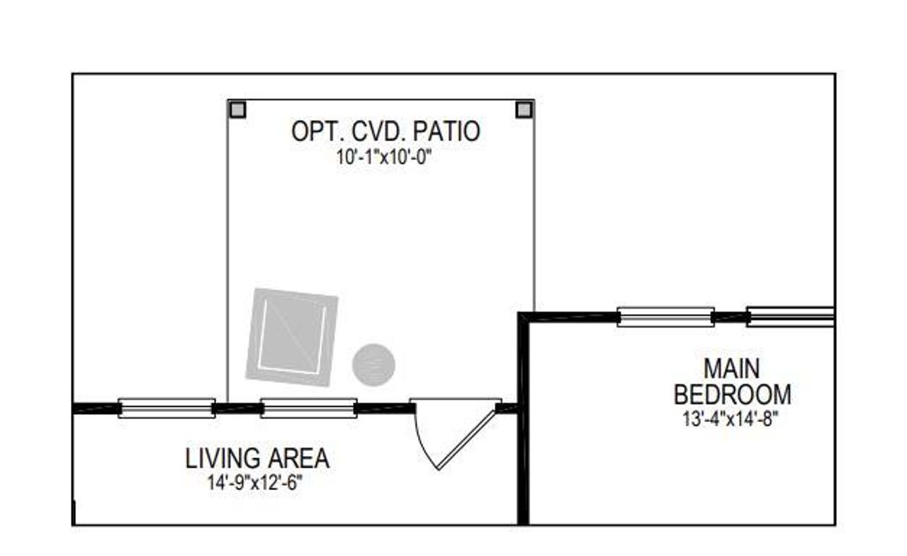 2D floor plan layout of this home in Prairie Winds, Hutto, TX (Image 2).