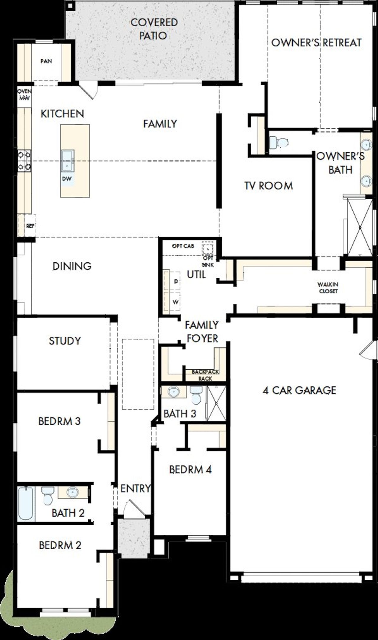 2D floor plan layout of this home in Meridian at Northpointe at Vistancia, Peoria, AZ (Image 2). 2D floor plan layout of this home in Meridian at Northpointe at Vistancia, Peoria, AZ (Image 2).