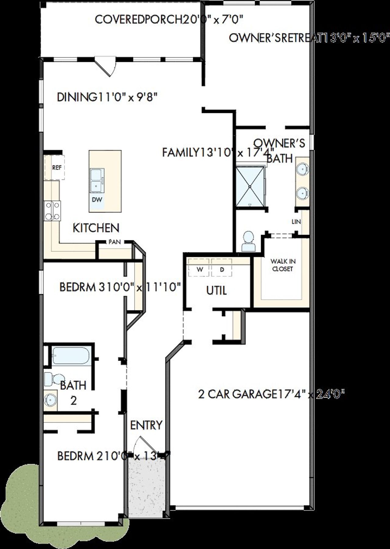 2D floor plan layout of this home in Meridiana - Terrace Collection, Manvel, TX (Image 2).