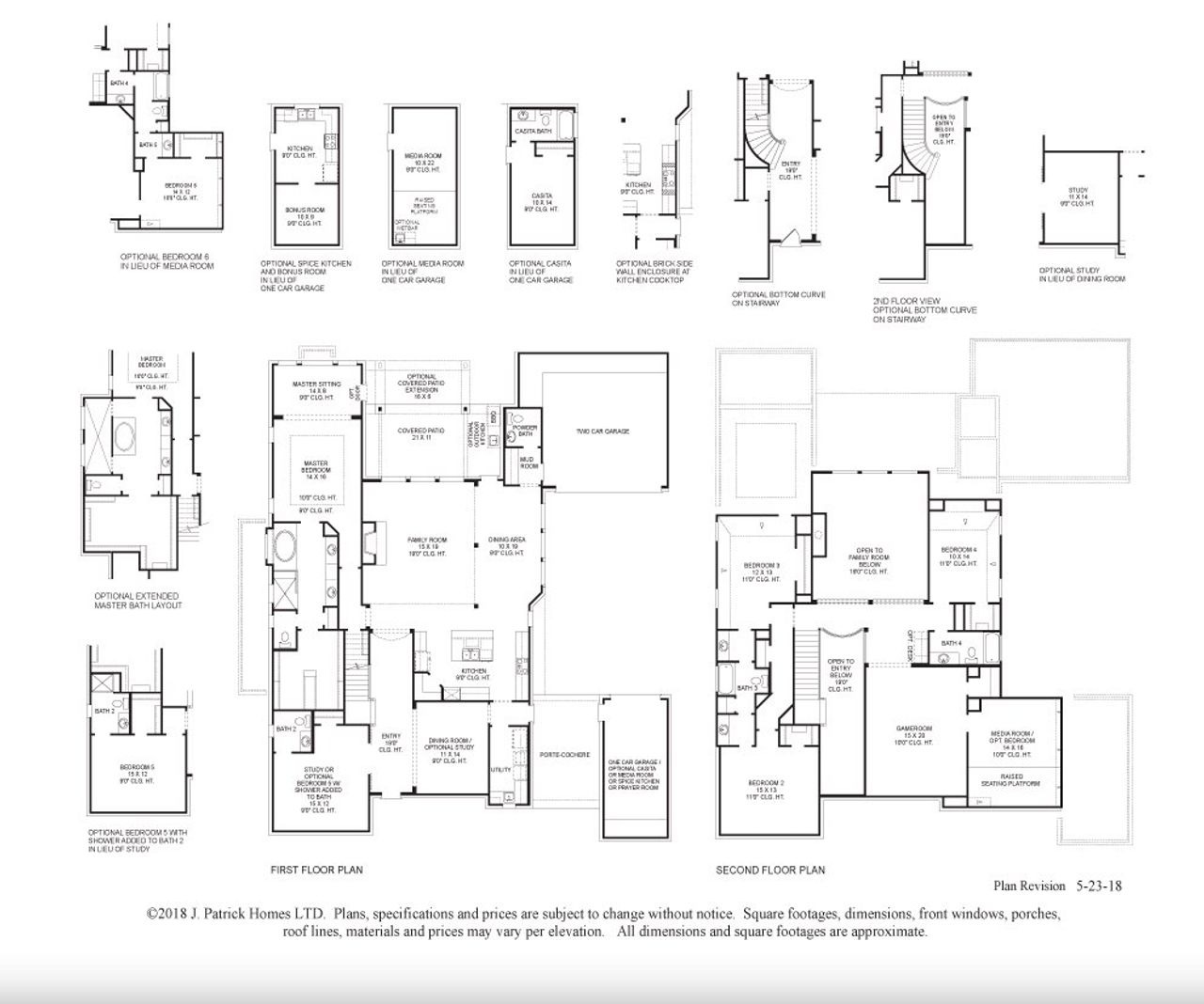 2D floor plan layout for the Wakefield 4515 by J. Patrick Homes in Briarley, Montgomery, TX (Image 2).