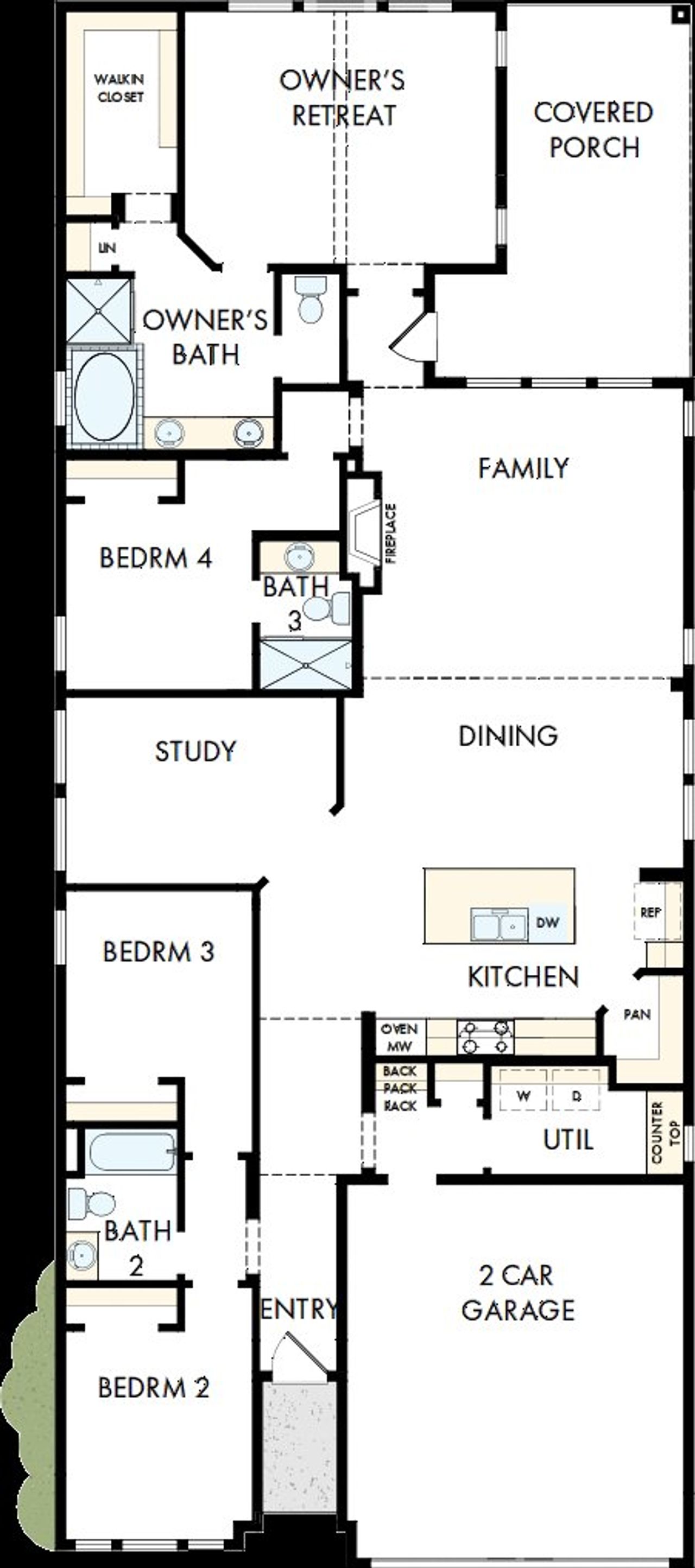 2D floor plan layout of this home in Landmark, Denton, TX (Image 2).