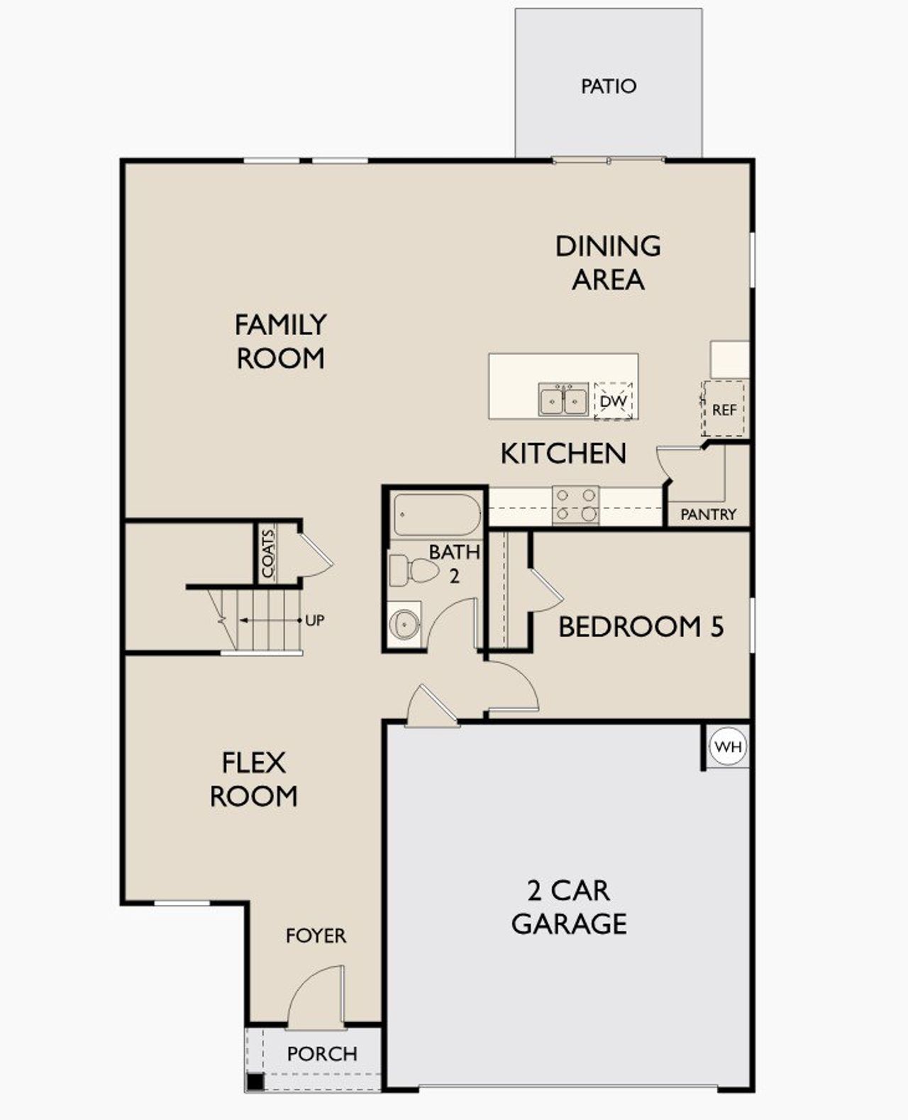 2D floor plan layout of this home in Skyline Village, San Tan Valley, AZ (Image 2).