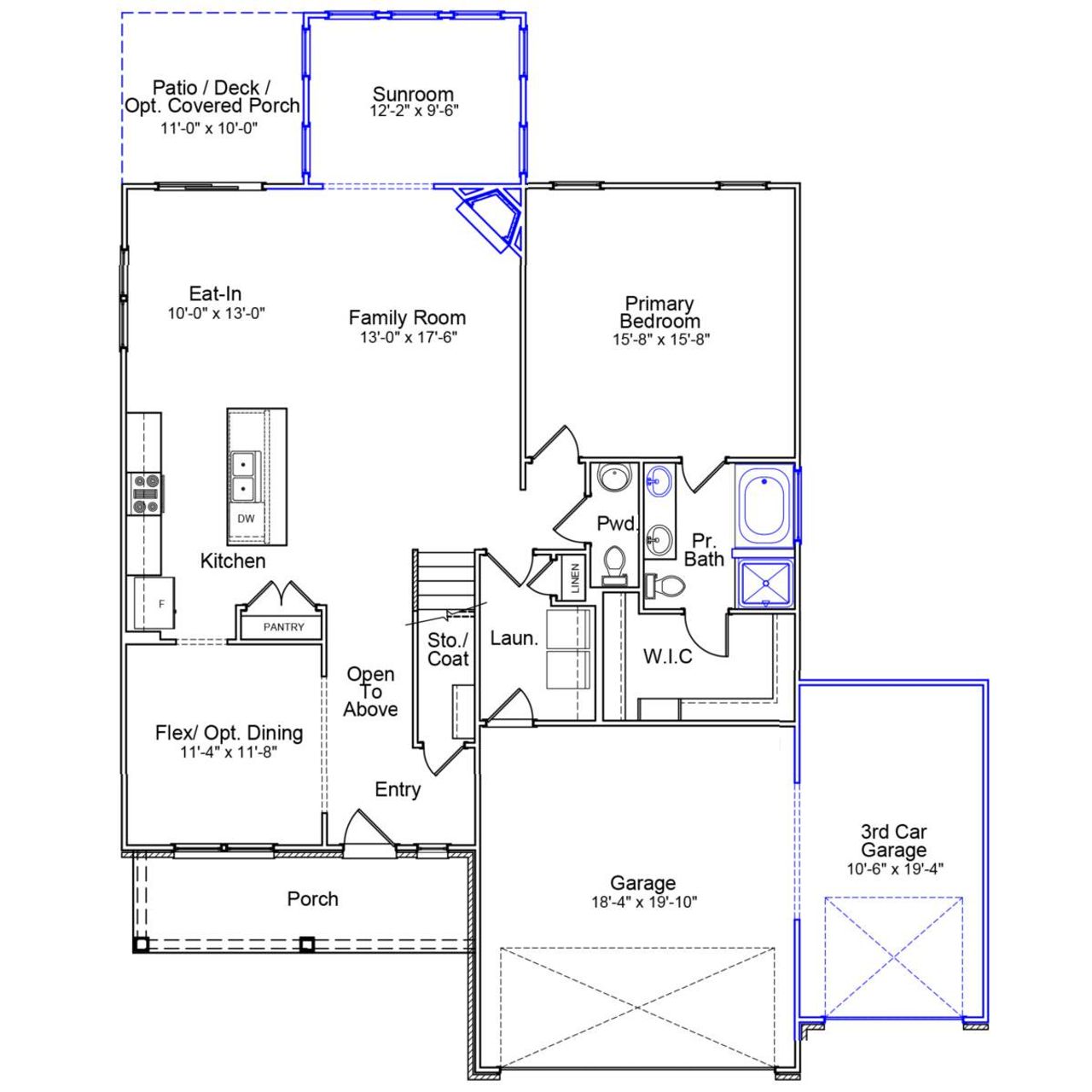 2D floor plan layout of this home in Brayden, Advance, NC (Image 2).
