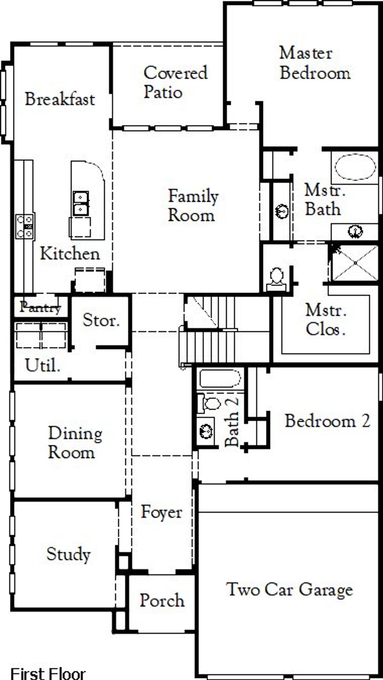 2D floor plan layout of this home in Dominion of Pleasant Valley, Wylie, TX (Image 2).