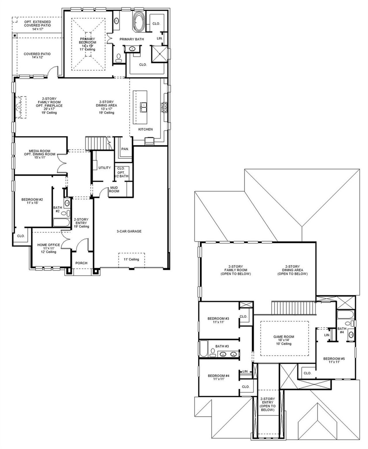 2D floor plan layout of this home in Sienna, Missouri City, TX (Image 2).