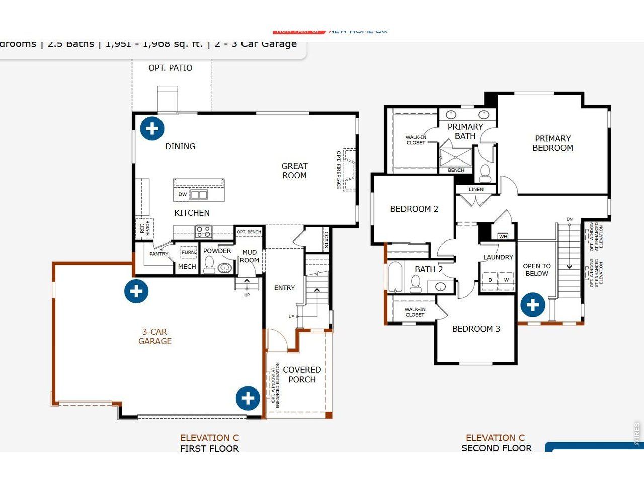 2D floor plan layout of this home in Cherry Meadows, Brighton, CO (Image 2).