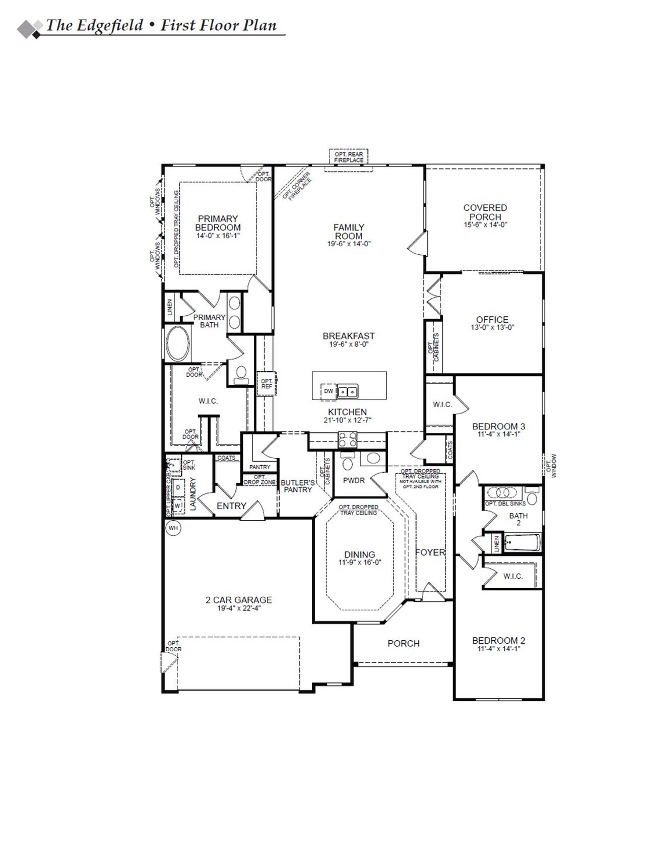 2D floor plan layout of this home in Academy Park, Beaufort, SC (Image 2).