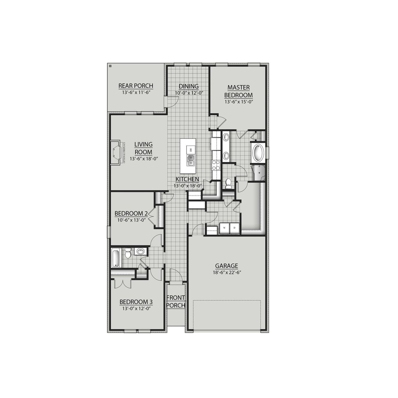 2D floor plan layout for the Trillium IV J by DSLD Homes in Natureview, Freeport, FL (Image 2).