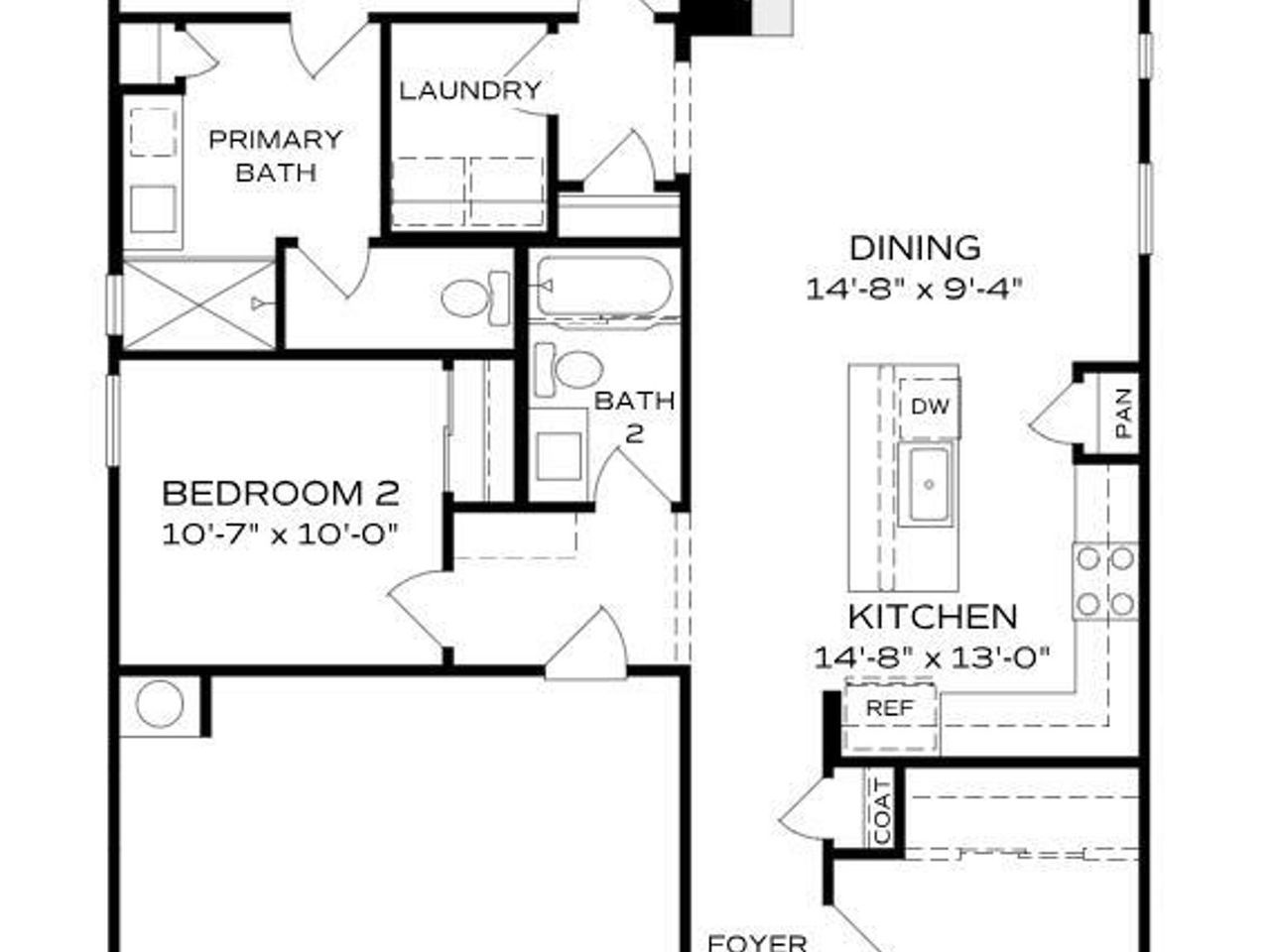 2D floor plan layout of this home in South Ranch Destination Collection, Prescott, AZ (Image 2).