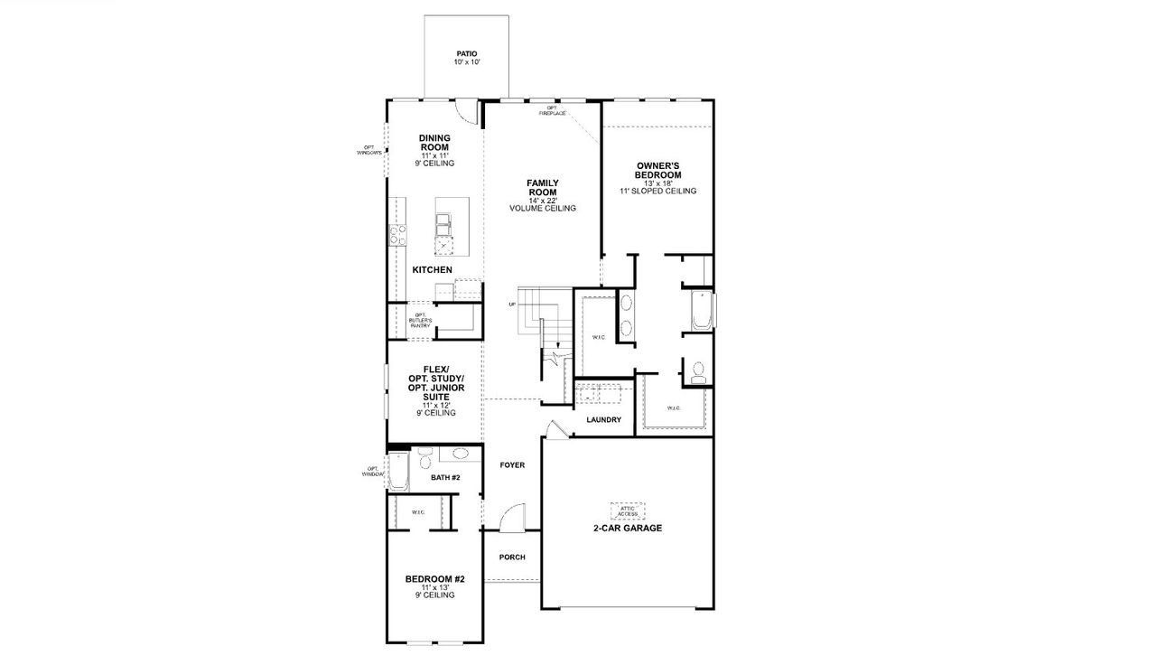 2D floor plan layout of this home in Chaparral Park, Oak Point, TX (Image 2).