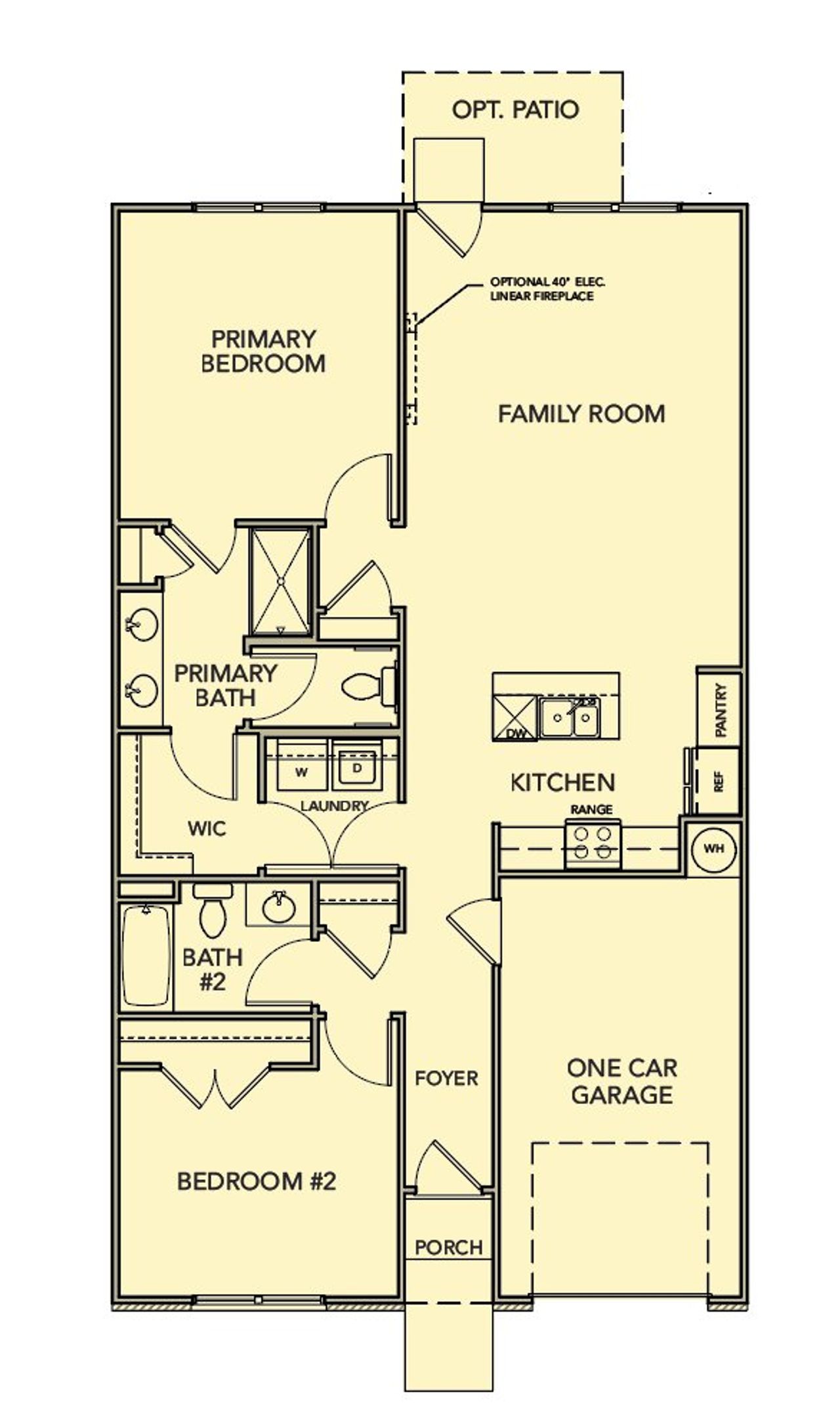 2D floor plan layout for the Acacia by Kerley Family Homes in Silver Leaf, Dawsonville, GA (Image 2).