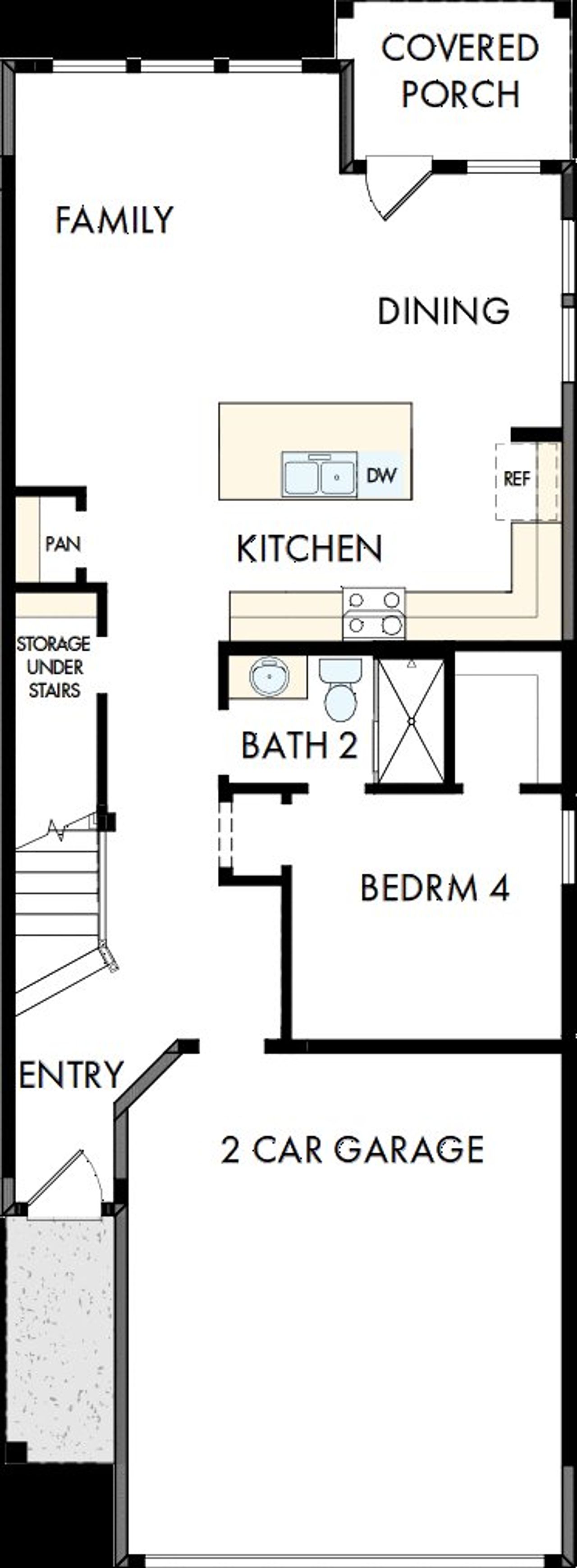 2D floor plan layout of this home in Double Creek Crossing, Round Rock, TX (Image 2).