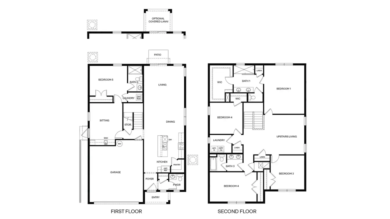 2D floor plan layout for the Grandcourt by D.R. Horton in Crosswinds, Haines City, FL (Image 2).