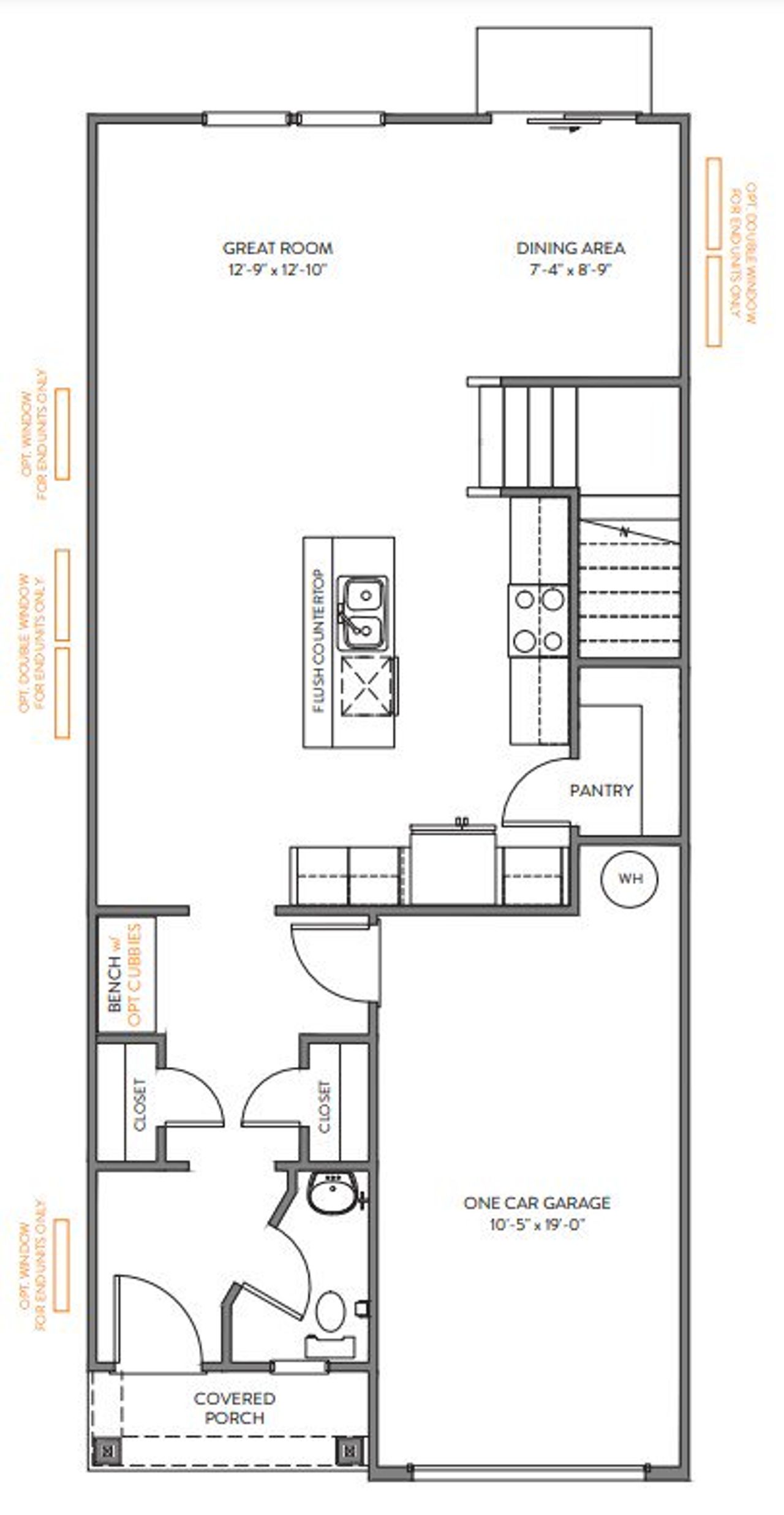 2D floor plan layout for the Haven by True Homes in Edgewater - The Cottages, Lancaster, SC (Image 2).