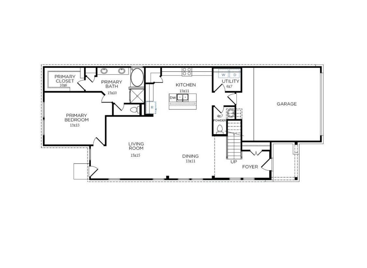 2D floor plan layout of this home in La Segarra 40', Brookshire, TX (Image 2).
