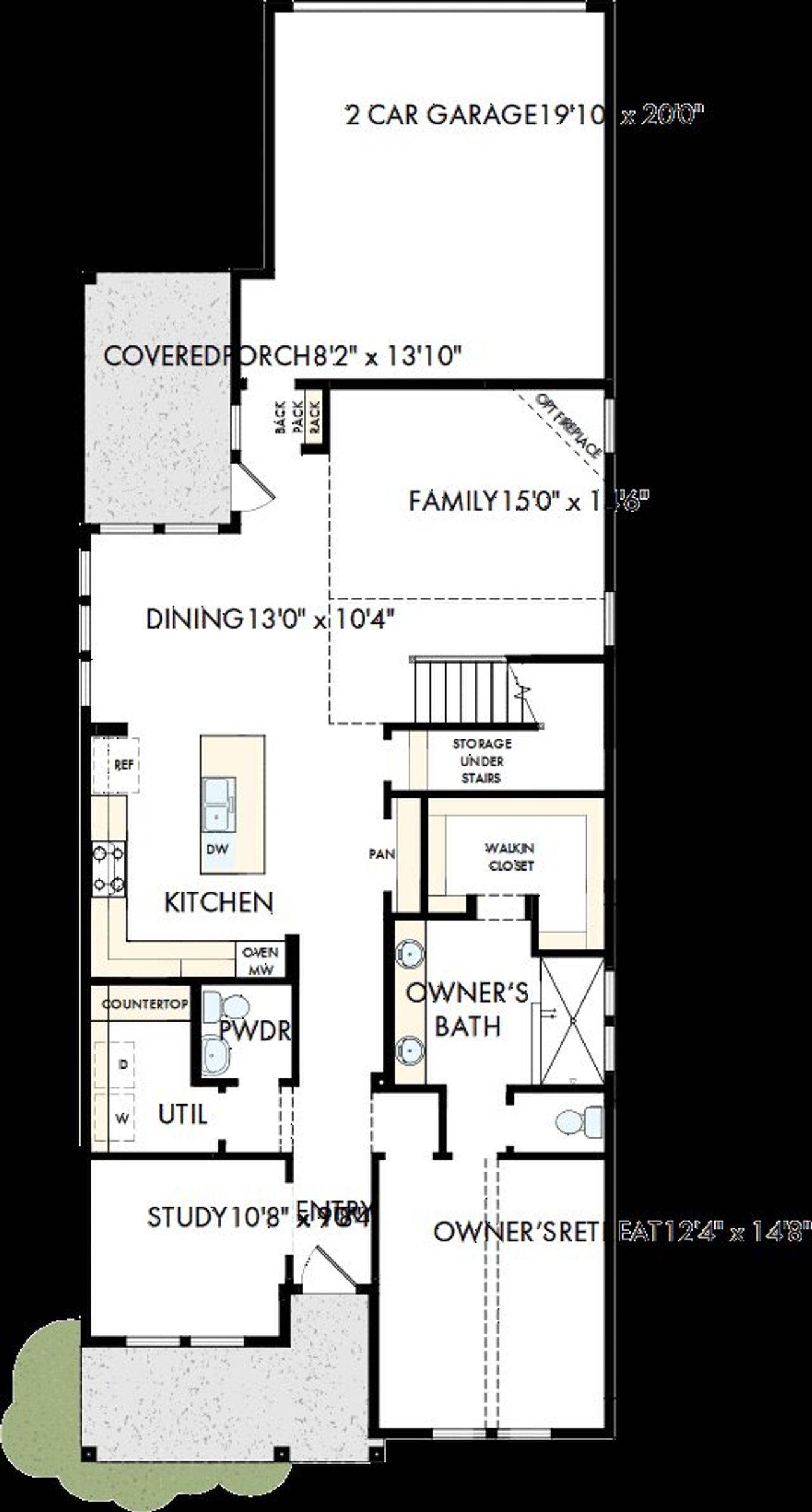 2D floor plan layout of this home in Goodland – Garden Series, Venus, TX (Image 2).