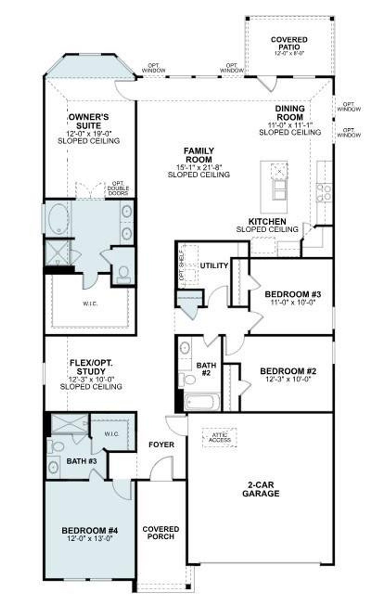 2D floor plan layout of this home in Lago Mar, Santa Fe, TX (Image 2).