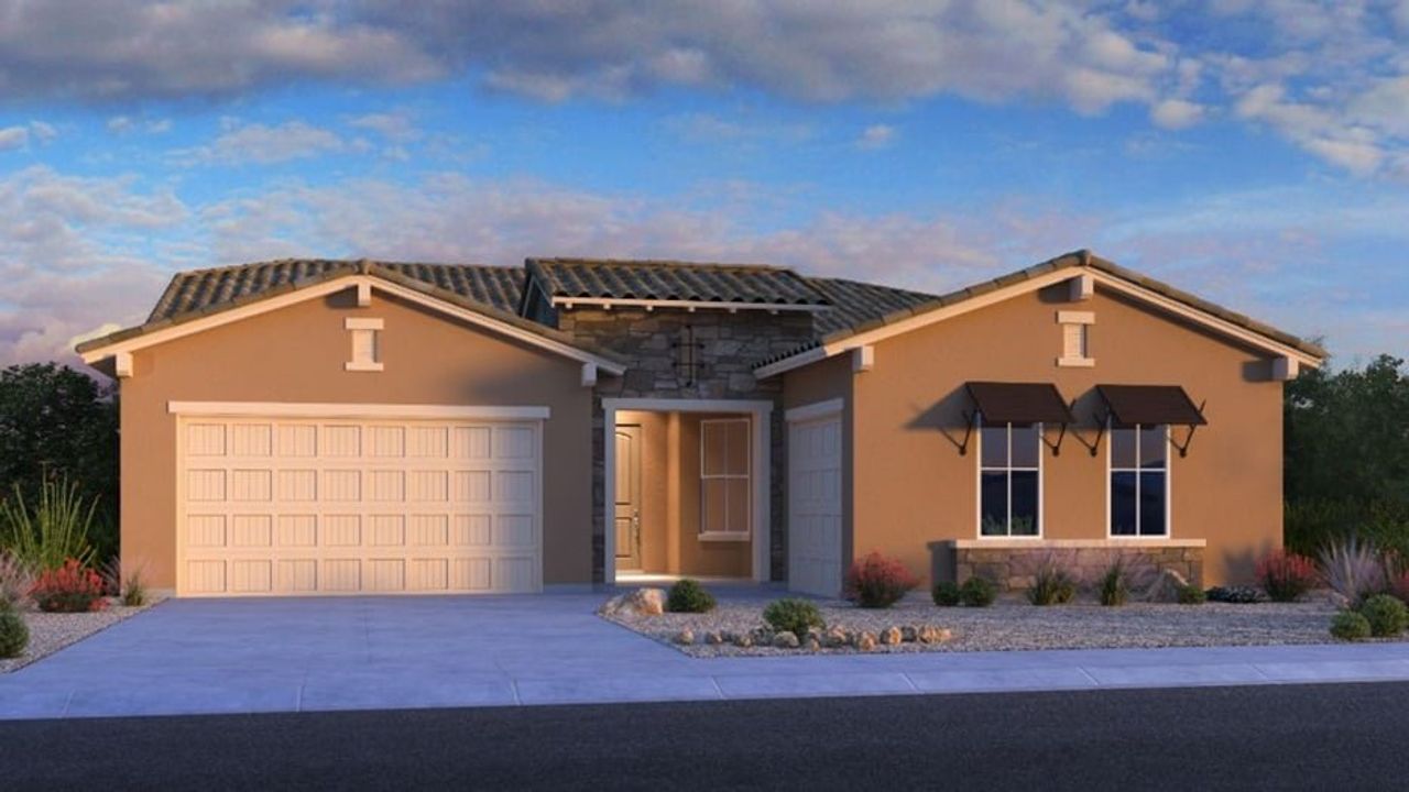 Representative exterior photo of a completed home built from the Adelaide by Taylor Morrison in Stonehaven Expedition Collection, Glendale, AZ (Image 2).