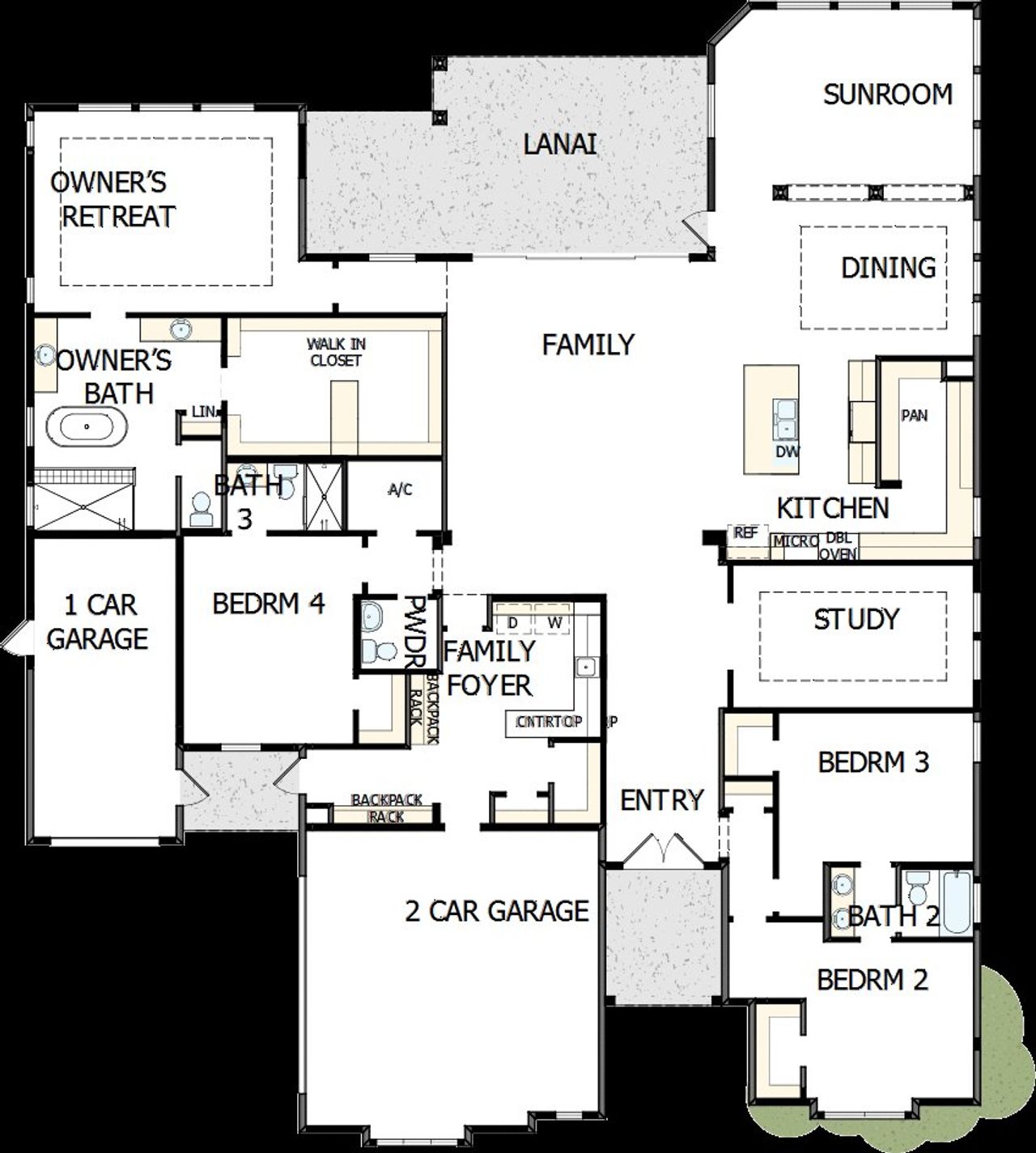 2D floor plan layout of this home in Coral Ridge at Seabrook 80’, Ponte Vedra, FL (Image 2). 2D floor plan layout of this home in Coral Ridge at Seabrook 80’, Ponte Vedra, FL (Image 2).