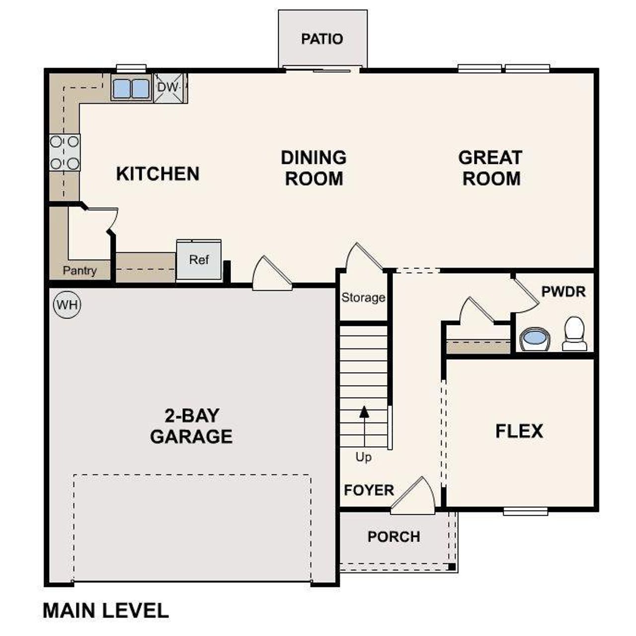 2D floor plan layout of this home in Northridge Station, Ellenwood, GA (Image 2).