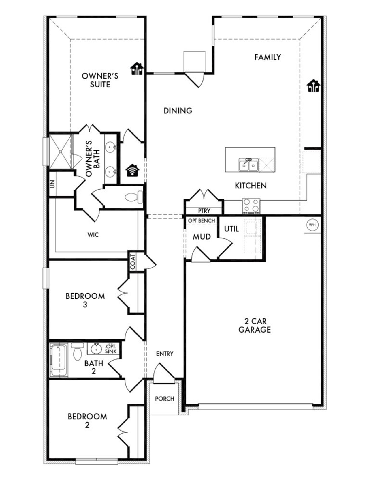 2D floor plan layout of this home in Belmont, Aubrey, TX (Image 2).