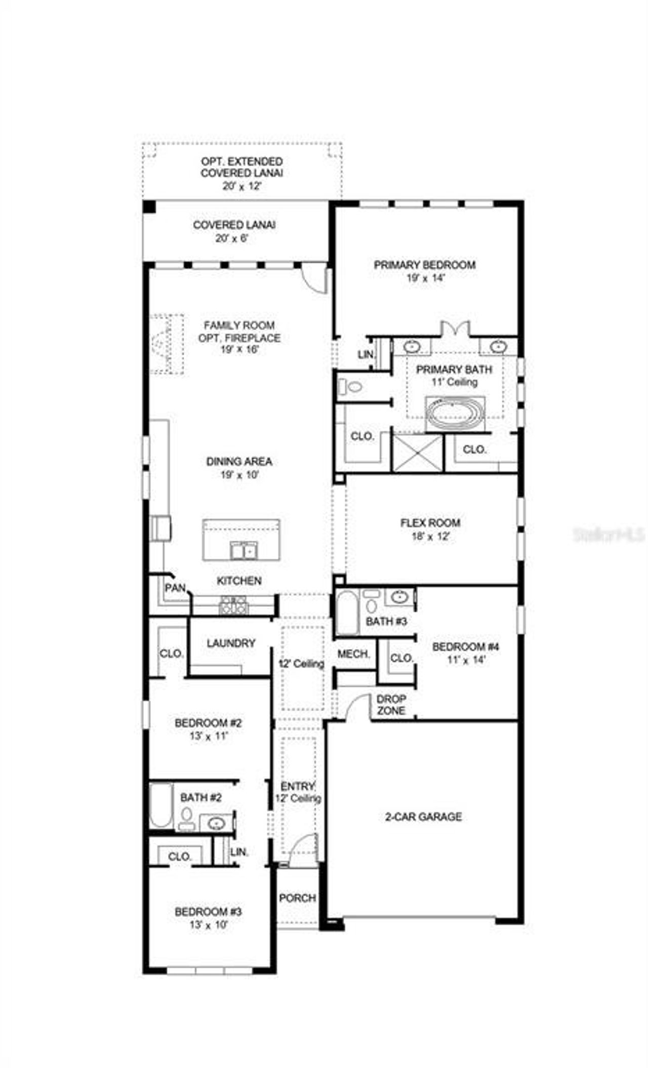2D floor plan layout of this home in Magnolia Bay 50', Nokomis, FL (Image 2).