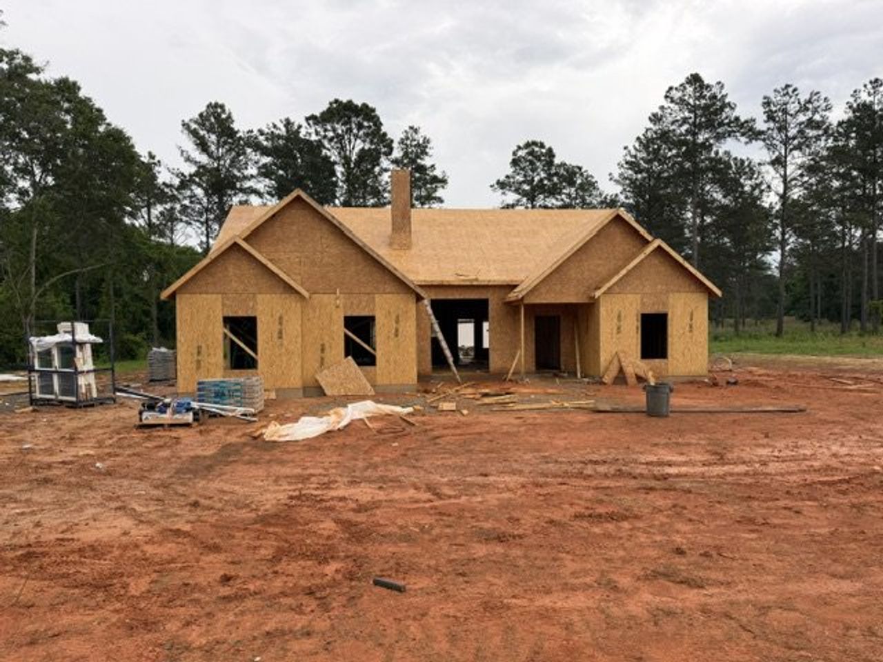 In-progress construction of a new home in Kimbell Acres, Pine Mountain, GA (Image 2).