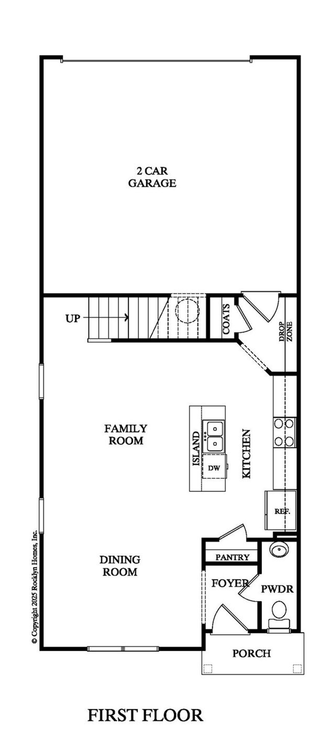 2D floor plan layout for the Glen by Rocklyn Homes in Old Salem Crossing, Conyers, GA (Image 2).