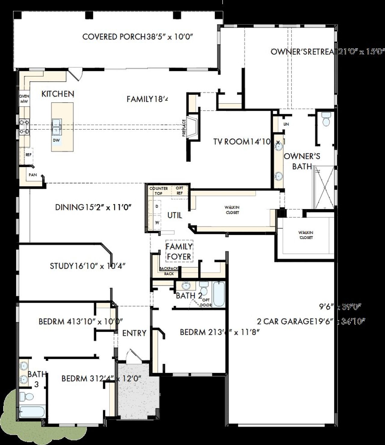2D floor plan layout of this home in Pecan Square - Estates, Northlake, TX (Image 2). 2D floor plan layout of this home in Pecan Square - Estates, Northlake, TX (Image 2).