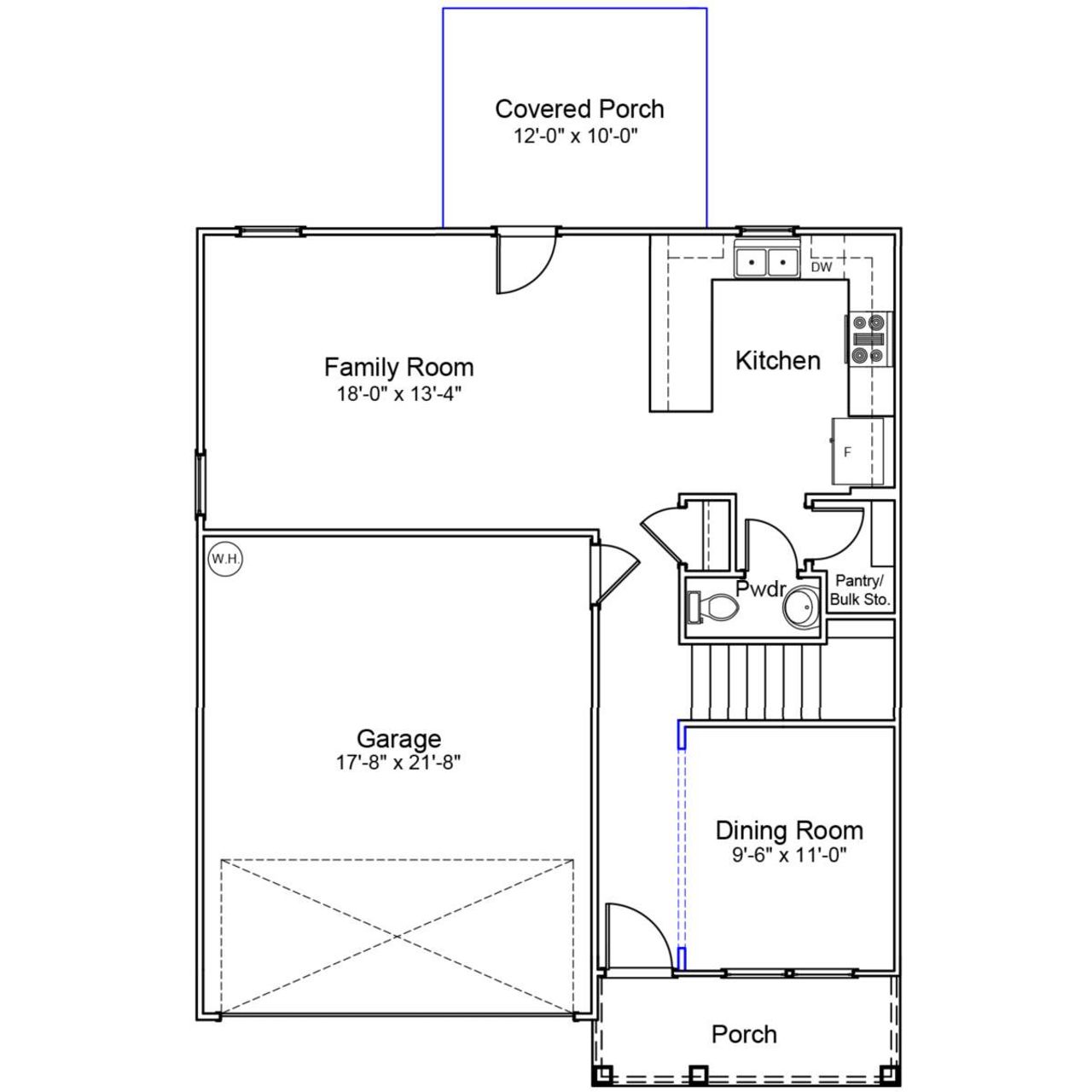 2D floor plan layout of this home in Hanes Lake, Winston-Salem, NC (Image 2).