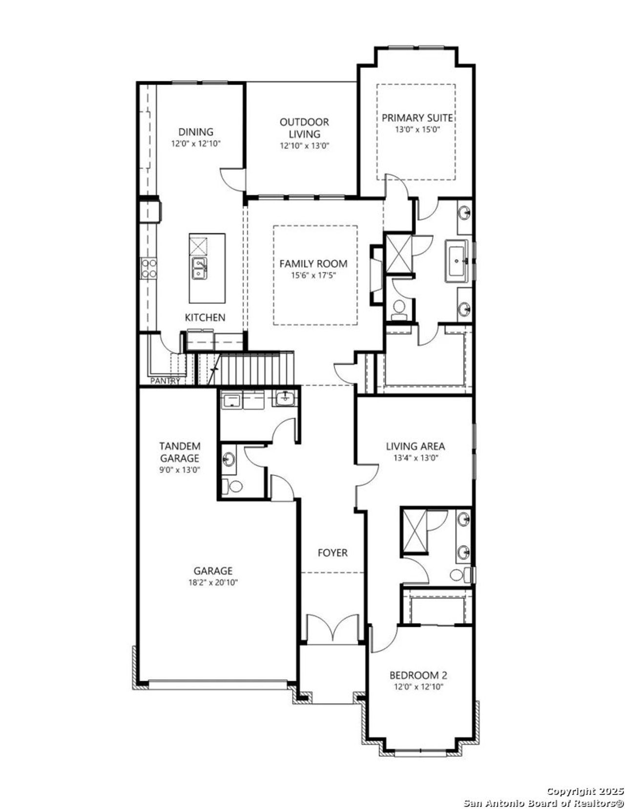 2D floor plan layout of this home in Haby Hill 50s, San Antonio, TX (Image 2). 2D floor plan layout of this home in Haby Hill 50s, San Antonio, TX (Image 2).