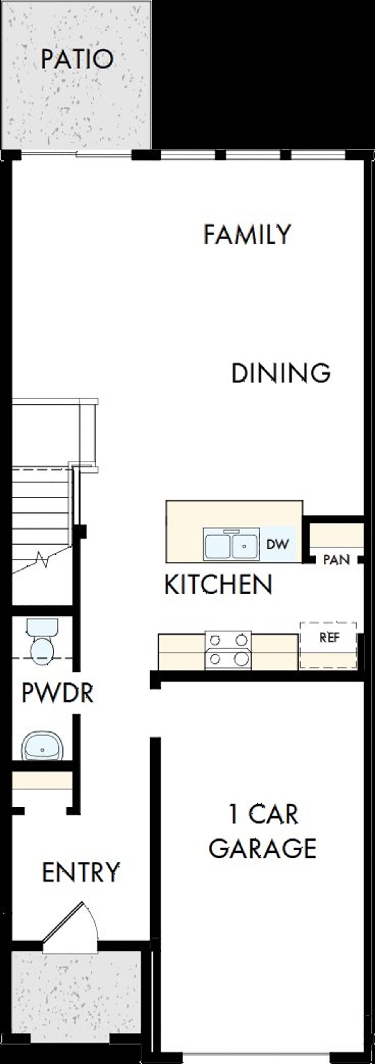 2D floor plan layout of this home in Nexus Townhomes, Gallatin, TN (Image 2).