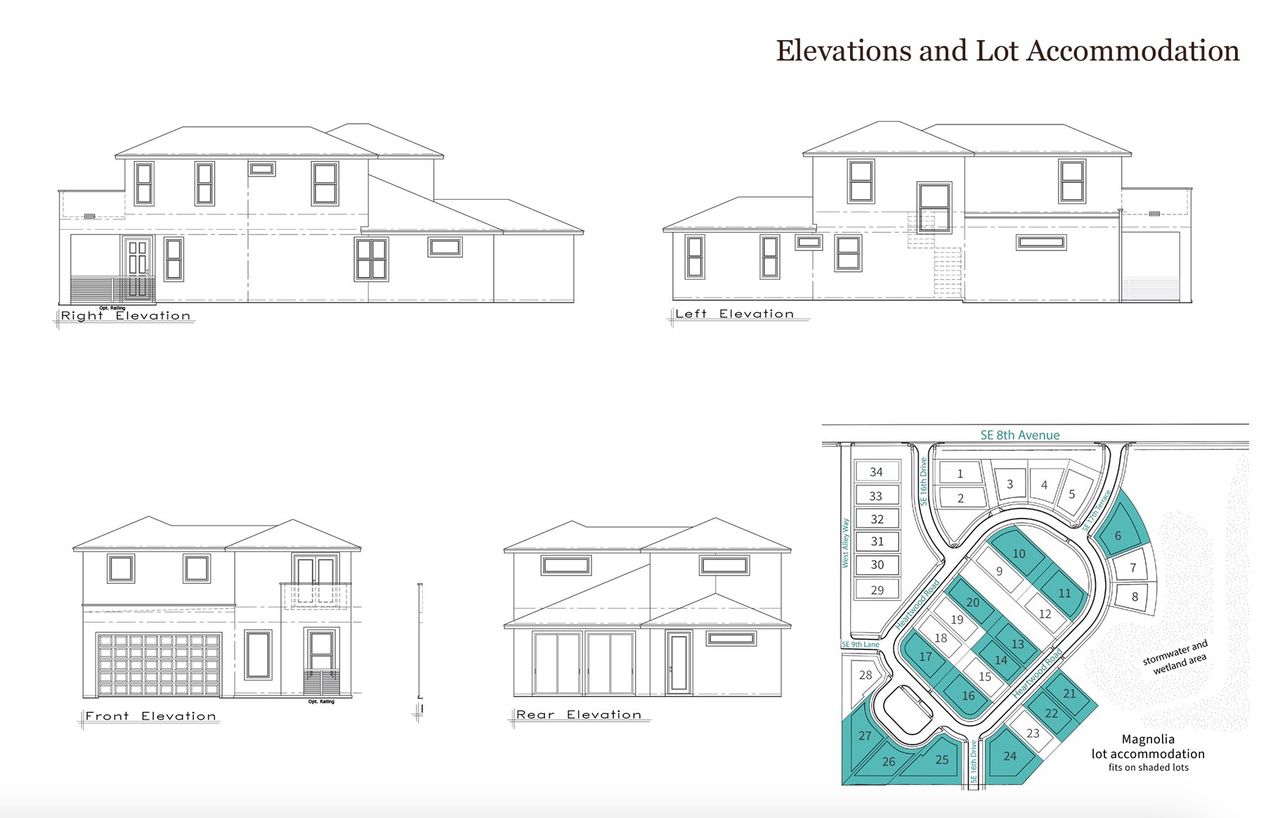 2D floor plan layout for the Magnolia by Elevated Design & Construction in Heartwood, Gainesville, FL (Image 2).