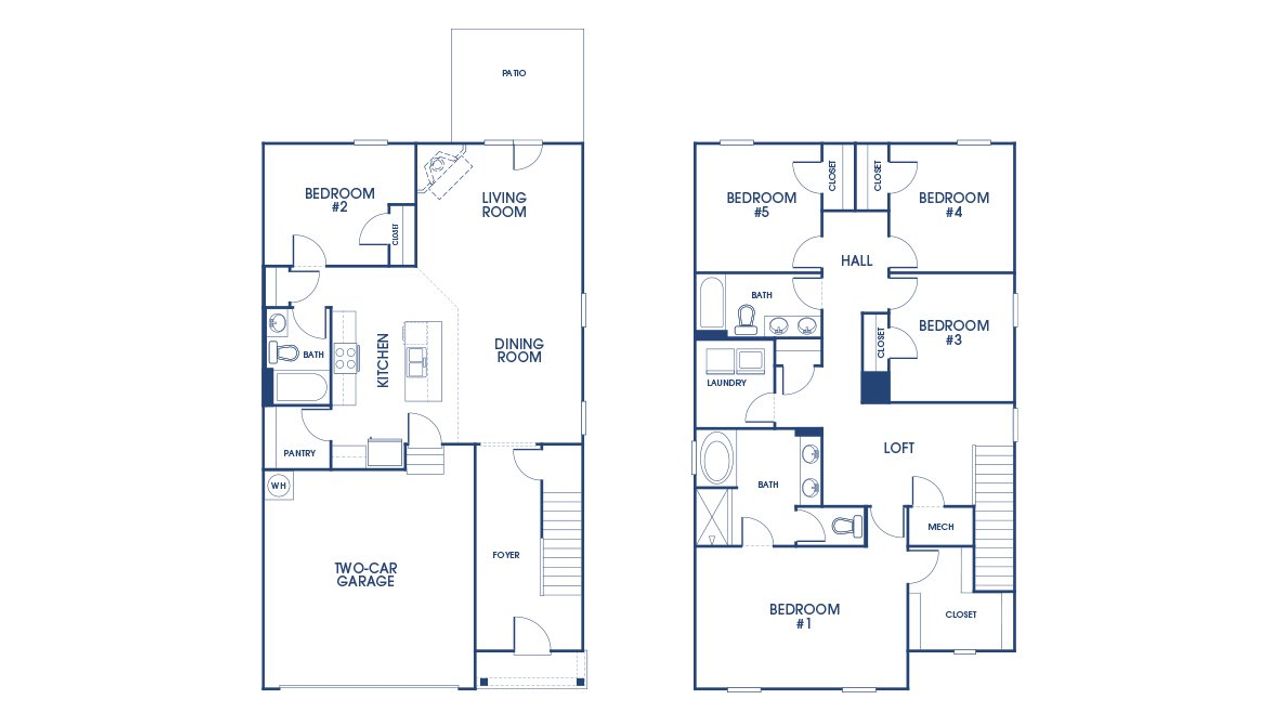 2D floor plan layout of this home in Shoal Creek, Hampton, GA (Image 2).