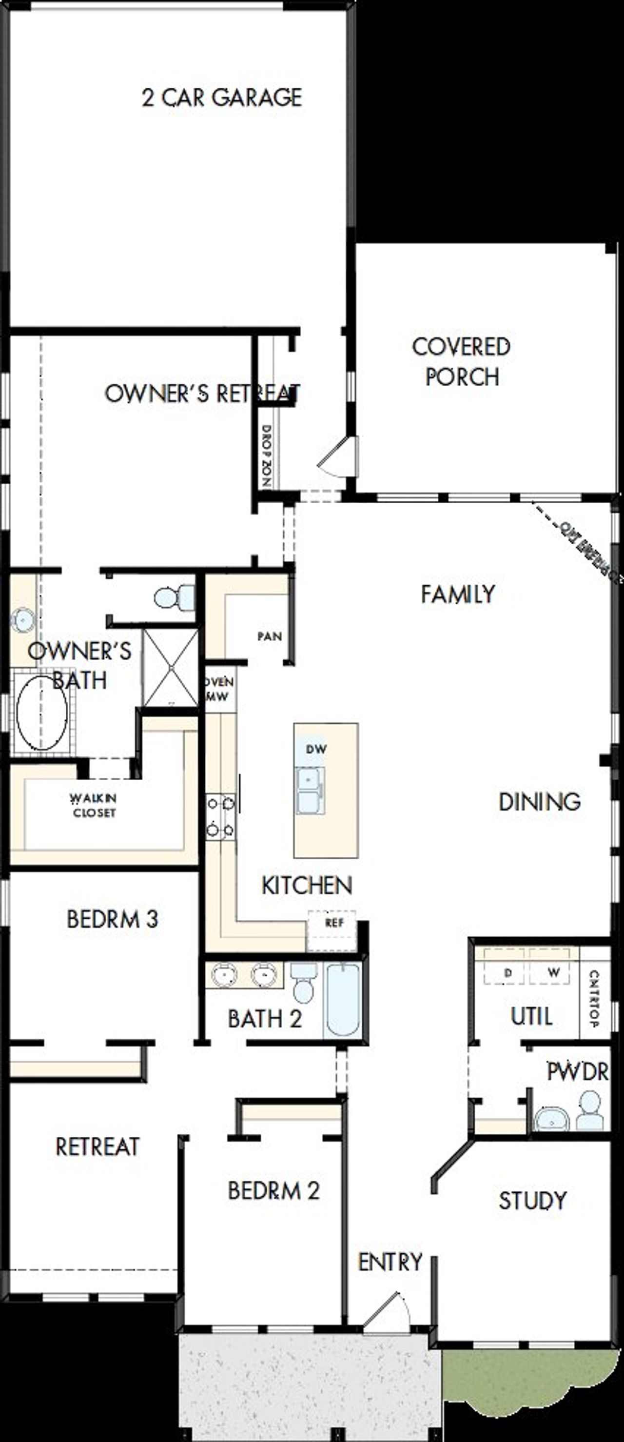 2D floor plan layout of this home in Karis - Village Series, Crowley, TX (Image 2).