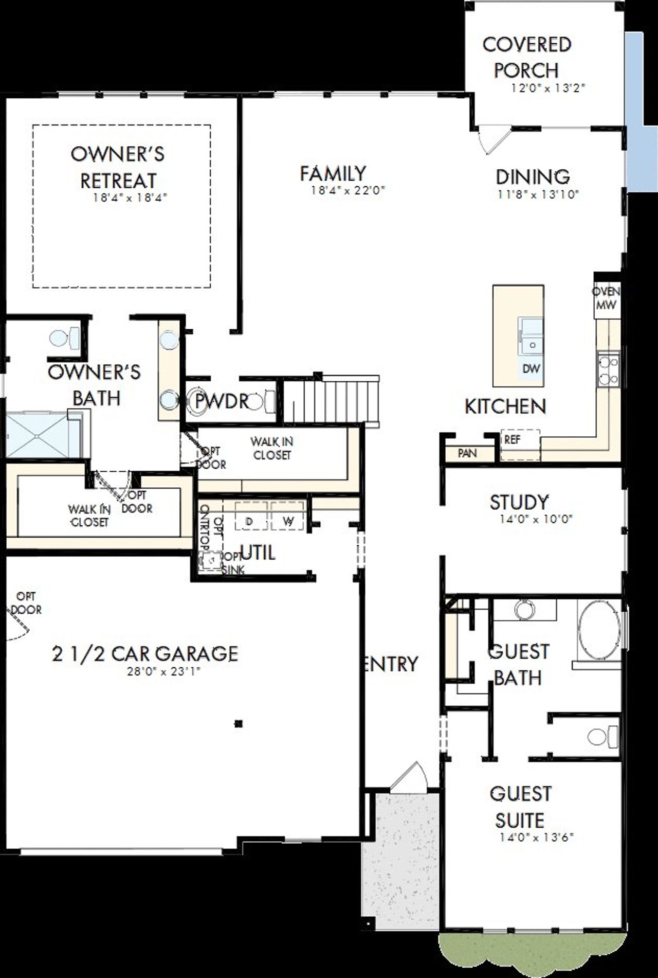 2D floor plan layout of this home in Encore at Harmony, Harrisburg, NC (Image 2).